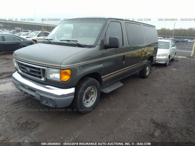 1FMRE11W74HB51339 - 2004 FORD ECONOLINE E150 WAGON GREEN photo 2