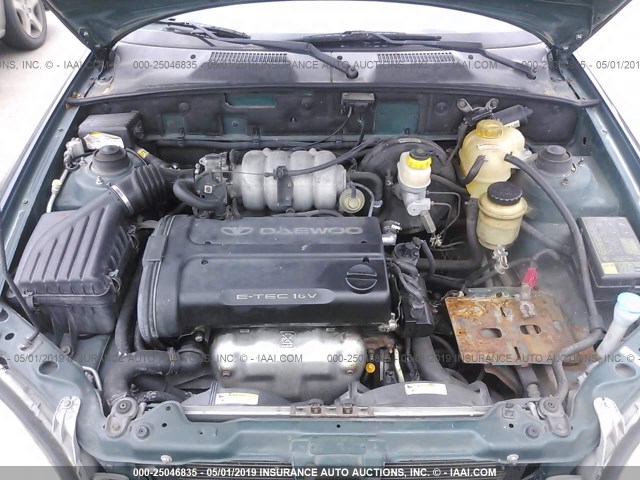 KLATA22631B622189 - 2001 DAEWOO LANOS S GREEN photo 10