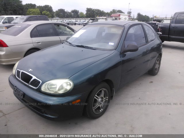 KLATA22631B622189 - 2001 DAEWOO LANOS S GREEN photo 2