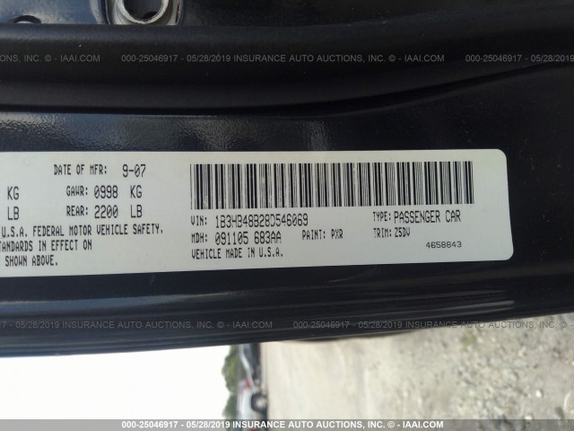 1B3HB48B28D546069 - 2008 DODGE CALIBER SXT BLACK photo 9