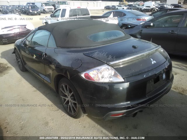 4A37L2EF3CE003395 - 2012 MITSUBISHI ECLIPSE SPYDER GS BLACK photo 3