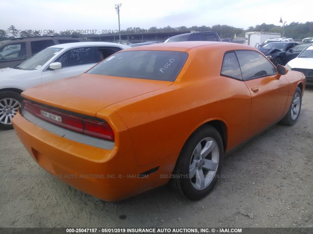 2C3CDYAG3CH141600 - 2012 DODGE CHALLENGER SXT ORANGE photo 4