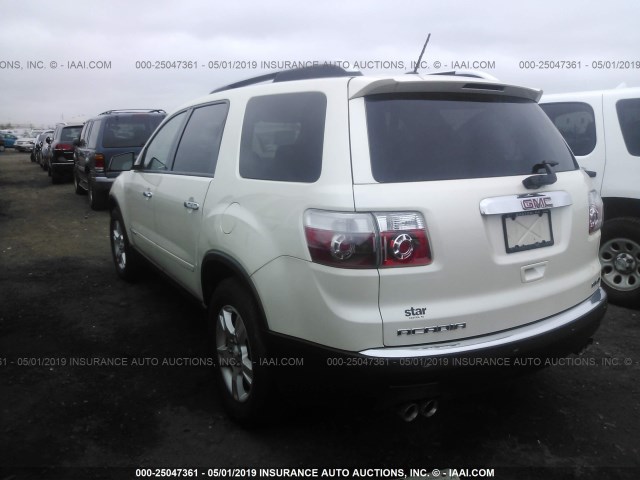 1GKEV13718J299465 - 2008 GMC ACADIA SLE WHITE photo 3