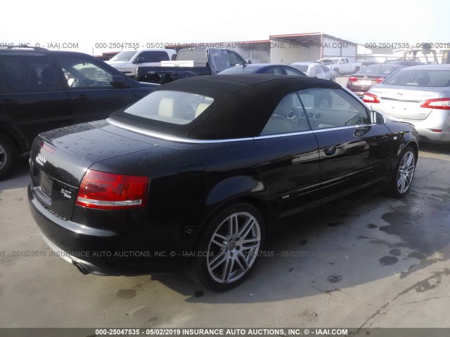 WAUDF48H99K011692 - 2009 AUDI A4 2.0T CABRIOLET QUATTRO BLACK photo 4