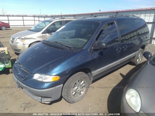 1B4GP44L9YB763850 - 2000 DODGE GRAND CARAVAN SE/SPORT Dark Blue photo 2