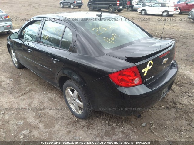 1G1AT58H597176414 - 2009 CHEVROLET COBALT LT BLACK photo 3