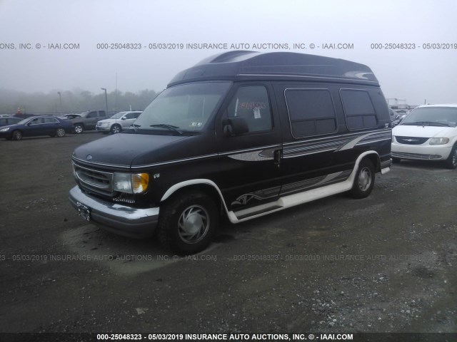 1FDEE1460VHB72383 - 1997 FORD ECONOLINE E150 VAN BLACK photo 2