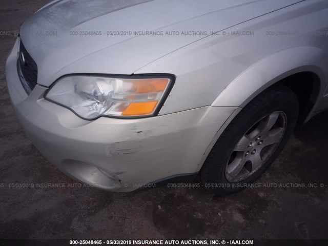 4S4BP61C076304805 - 2007 SUBARU LEGACY OUTBACK 2.5I BEIGE photo 6