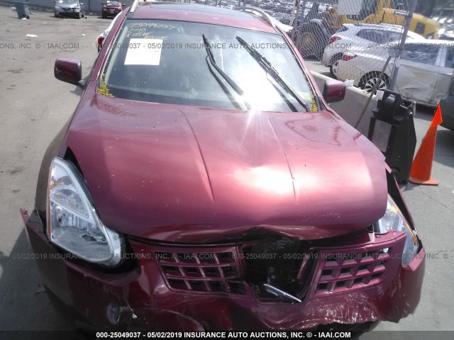 JN8AS5MV8AW104160 - 2010 NISSAN ROGUE S/SL/KROM RED photo 6