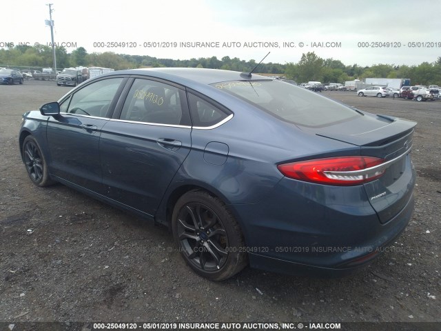 3FA6P0LU8JR219297 - 2018 FORD FUSION SE HYBRID BLUE photo 3