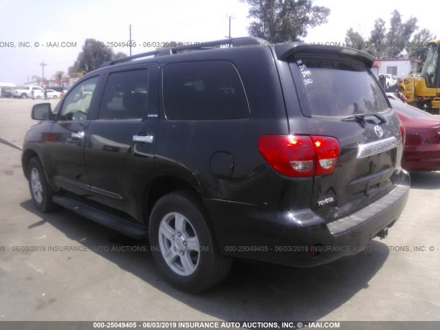 5TDZY68A98S001155 - 2008 TOYOTA SEQUOIA LIMITED BLACK photo 3
