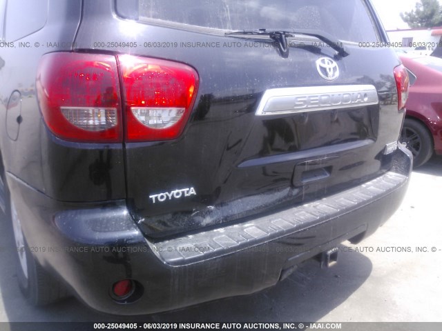 5TDZY68A98S001155 - 2008 TOYOTA SEQUOIA LIMITED BLACK photo 6