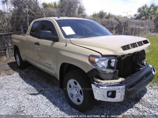 5TFRM5F12KX140893 - 2019 TOYOTA TUNDRA DOUBLE CAB SR/SR5 TAN photo 1