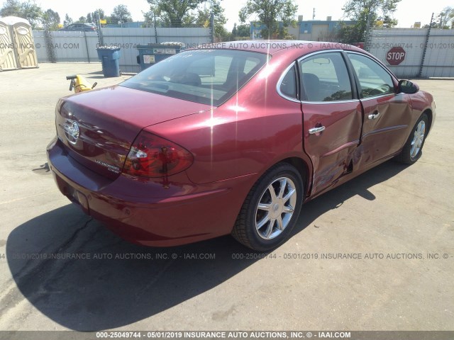 2G4WE567351169207 - 2005 BUICK LACROSSE CXS RED photo 4