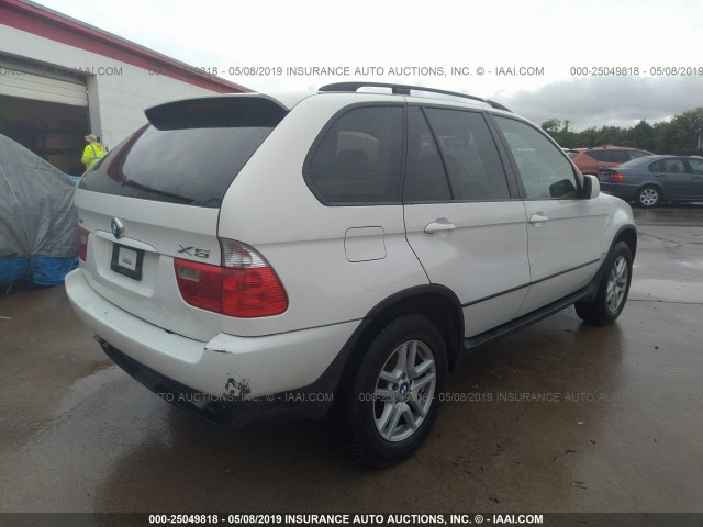 5UXFA13526LY44793 - 2006 BMW X5 WHITE photo 4