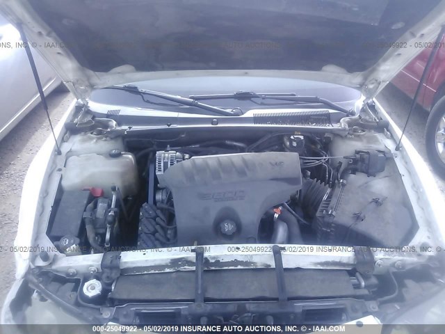 1G2HX52K94U254030 - 2004 PONTIAC BONNEVILLE SE WHITE photo 10