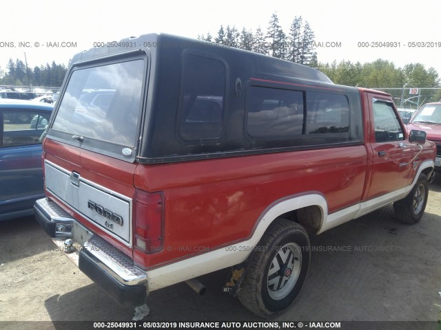 1FTCR11T0HUC29087 - 1987 FORD RANGER RED photo 4