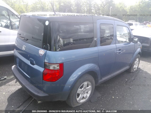 5J6YH28727L005387 - 2007 HONDA ELEMENT EX BLUE photo 4