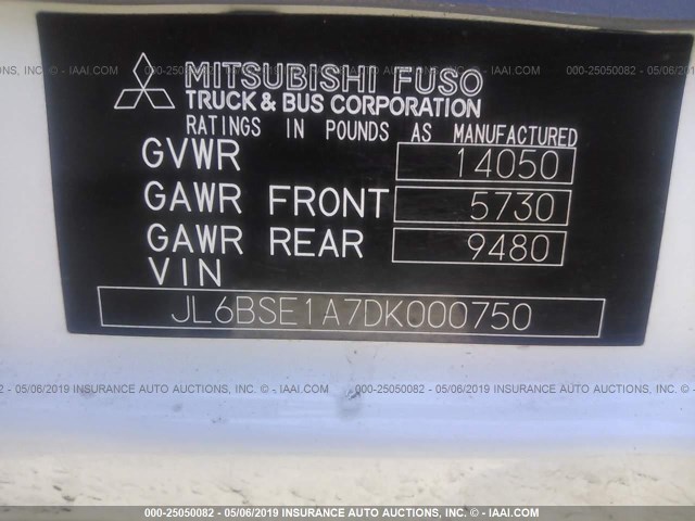 JL6BSE1A7DK000750 - 2013 MITSUBISHI FUSO TRUCK FG FGB72S Unknown photo 9