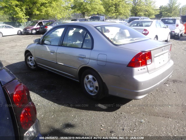 JHMES96655S003339 - 2005 HONDA CIVIC HYBRID SILVER photo 3