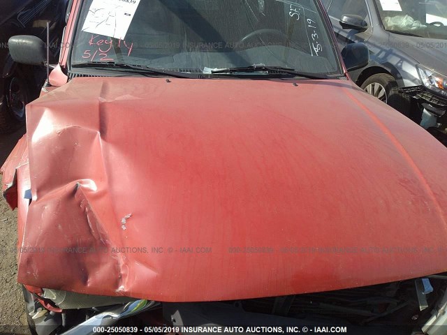 4TANL42N8YZ654440 - 2000 TOYOTA TACOMA RED photo 10