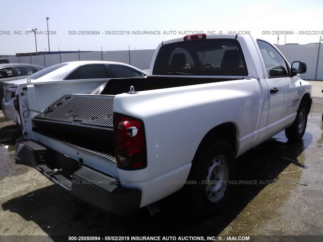 1D7HA16K08J191512 - 2008 DODGE RAM 1500 ST WHITE photo 4