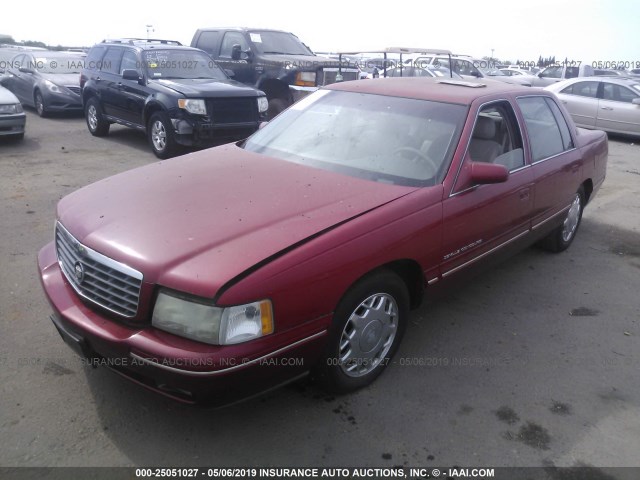 1G6KF5299VU211295 - 1997 CADILLAC DEVILLE CONCOURS RED photo 2