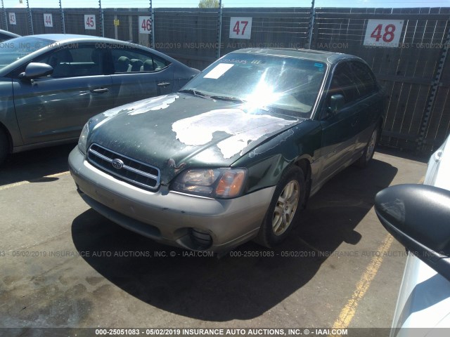 4S3BE686517205912 - 2001 SUBARU LEGACY OUTBACK LIMITED GREEN photo 2