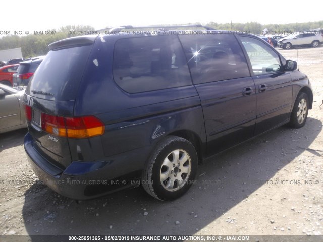 5FNRL18004B012763 - 2004 HONDA ODYSSEY EXL BLUE photo 4