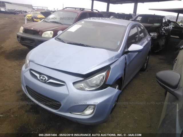 KMHCU4AE5CU182287 - 2012 HYUNDAI ACCENT GLS/GS/SE BLUE photo 2