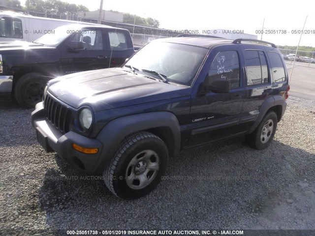 1J4GL48K93W732321 - 2003 JEEP LIBERTY SPORT/FREEDOM ლურჯი ფოტო 2