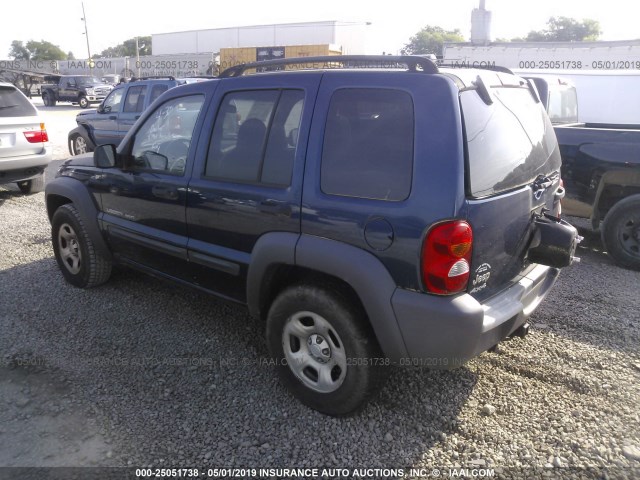 1J4GL48K93W732321 - 2003 JEEP LIBERTY SPORT/FREEDOM ლურჯი ფოტო 3