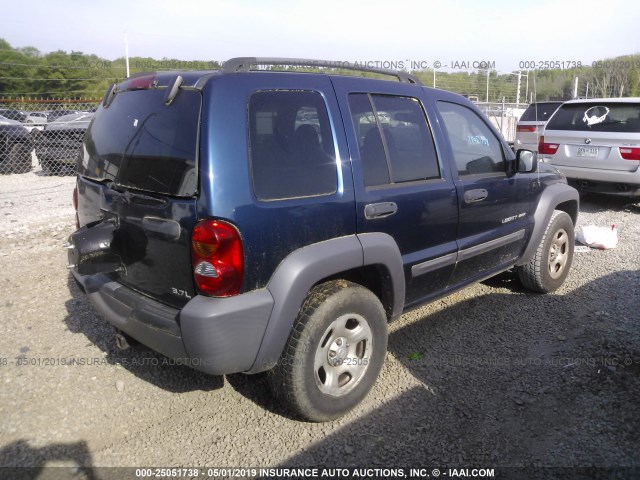 1J4GL48K93W732321 - 2003 JEEP LIBERTY SPORT/FREEDOM ლურჯი ფოტო 4