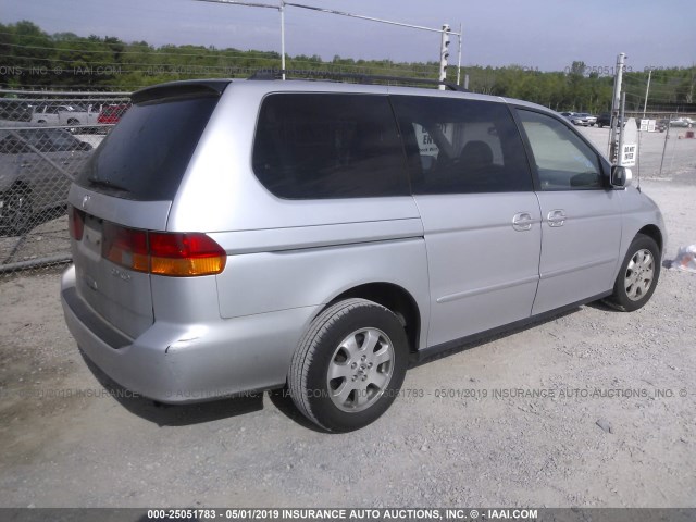 5FNRL18003B002605 - 2003 HONDA ODYSSEY EXL SILVER photo 4