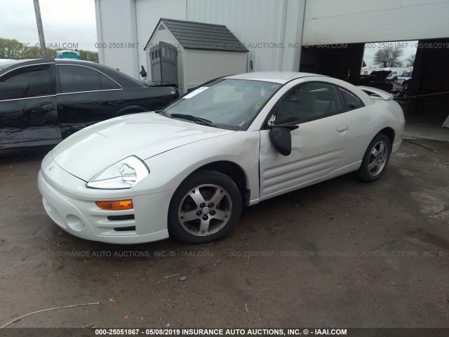 4A3AC44G15E006617 - 2005 MITSUBISHI ECLIPSE GS WHITE photo 2