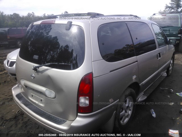 4N2ZN16T21D814044 - 2001 NISSAN QUEST SE ფერფლისფერი ფოტო 4