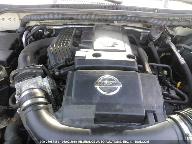 5N1AR18W57C619724 - 2007 NISSAN PATHFINDER LE/SE/XE WHITE photo 10