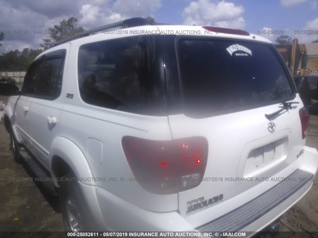 5TDZT34A76S278399 - 2006 TOYOTA SEQUOIA SR5 WHITE photo 3