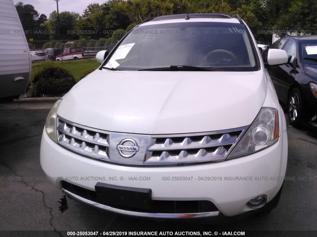 JN8AZ08WX7W627951 - 2007 NISSAN MURANO SL/SE/S WHITE photo 6