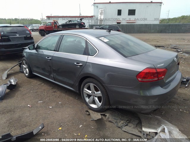 1VWBT7A39EC092195 - 2014 VOLKSWAGEN PASSAT SE GRAY photo 3