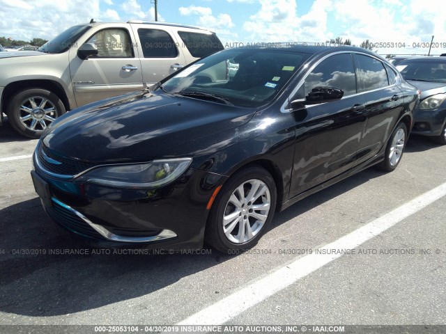 1C3CCCAB2FN606017 - 2015 CHRYSLER 200 LIMITED BLACK photo 2