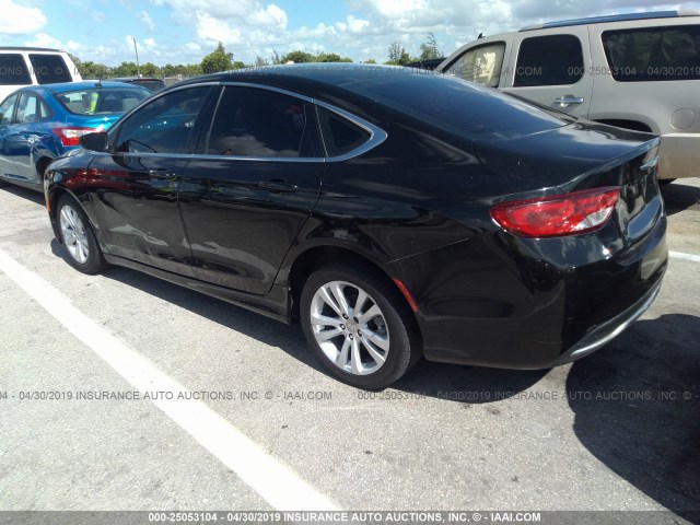 1C3CCCAB2FN606017 - 2015 CHRYSLER 200 LIMITED BLACK photo 3