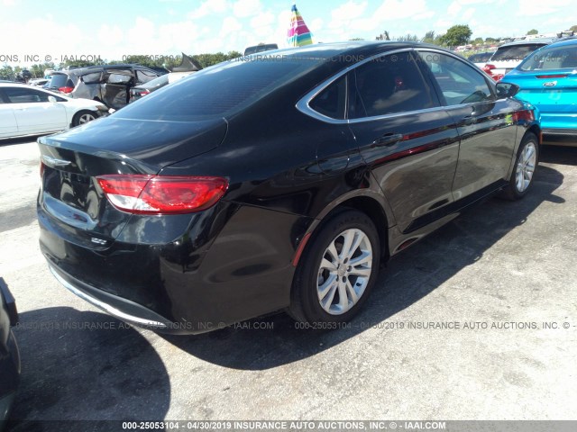 1C3CCCAB2FN606017 - 2015 CHRYSLER 200 LIMITED BLACK photo 4