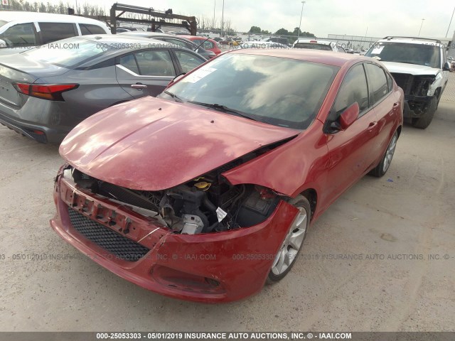 1C3CDFBA5DD226757 - 2013 DODGE DART SXT RED photo 2