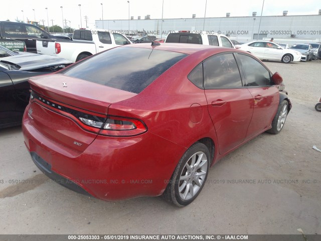 1C3CDFBA5DD226757 - 2013 DODGE DART SXT RED photo 4