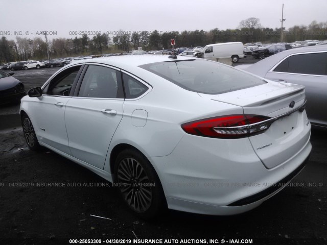 3FA6P0RUXJR226274 - 2018 FORD FUSION TITANIUM/PLATINUM HEV WHITE photo 3