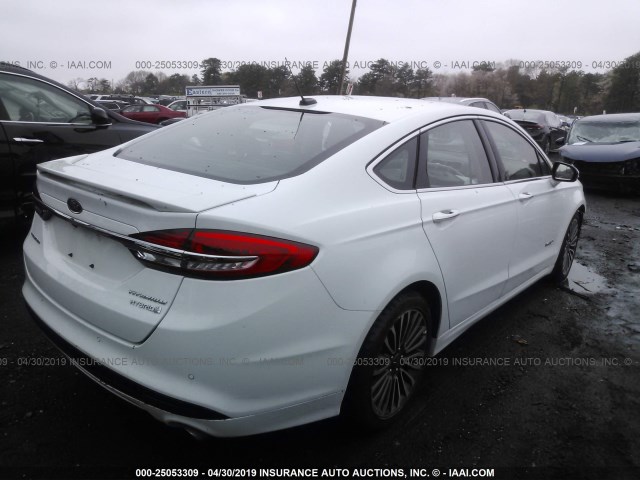 3FA6P0RUXJR226274 - 2018 FORD FUSION TITANIUM/PLATINUM HEV WHITE photo 4