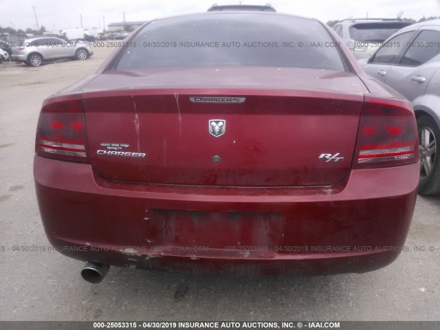 2B3KA53H96H424724 - 2006 DODGE CHARGER R/T RED photo 6