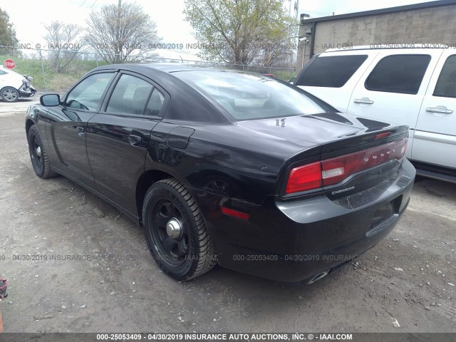 2B3CL1CT7BH600272 - 2011 DODGE CHARGER POLICE BLACK photo 3