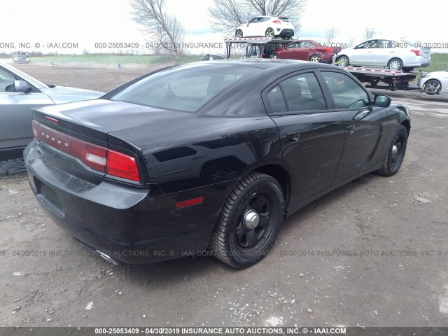 2B3CL1CT7BH600272 - 2011 DODGE CHARGER POLICE BLACK photo 4